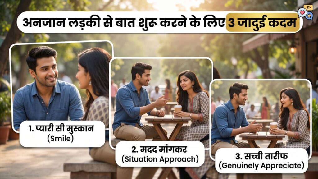 Anjan ladki se baat kaise kare 3 magical steps tips collage Hindi