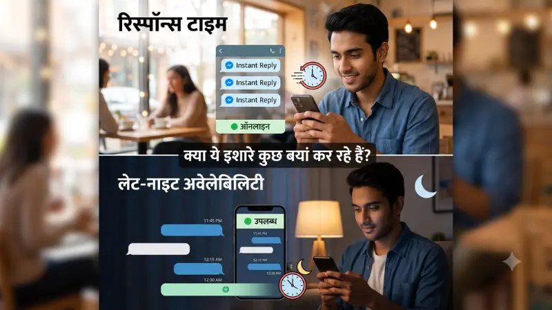 कैसे पता करें कि लड़की का कोई बॉयफ्रेंड है या नहीं? (8 आसान तरीके) 4 communication response time chat dynamics online availability hindi blog infographic image